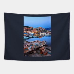 The port of Molyvos town - Lesvos island Tapestry