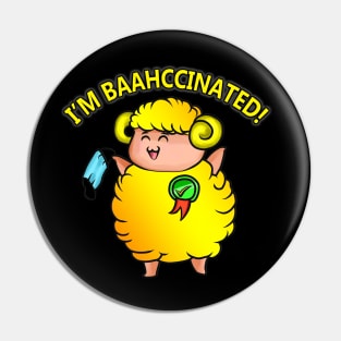 Vaccinated Happy Sheep Pin