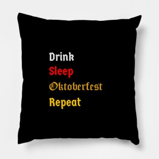 Drink, Sleep, Oktoberfest, Repeat (logo) Pillow