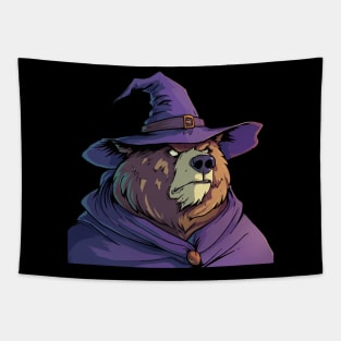Grizzly as Witch - Grizzly Bear Halloween Tapestry