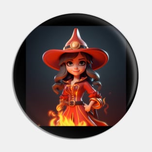 Witch fire fighter Pin