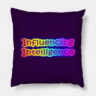 Influencing Intelligence Neon Retro Rainbow Pillow