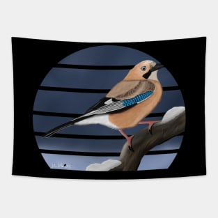 Jay Bird Illustration Tapestry