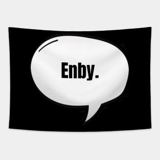 Enby Text-Based Speech Bubble Tapestry