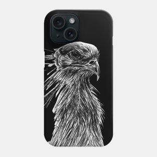 Secretary bird ink illustration Phone Case