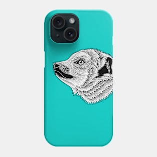 Crowned lemur - ink illustration Phone Case