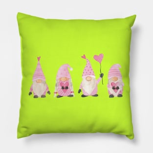 Gnomes Valentine Watercolor Pillow