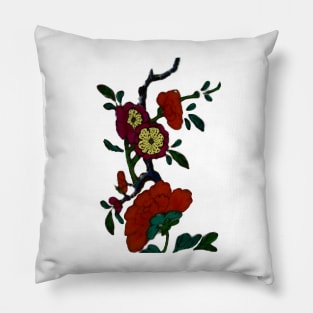 Flowering tree branch Pillow