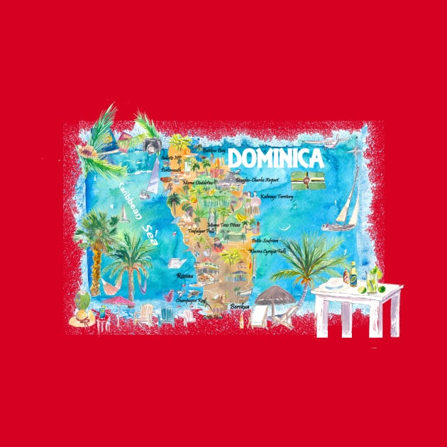 Dominica_ Illustrated_ Travel_ Map_ with_ Roads_ and_ HighlightsXS by artshop77