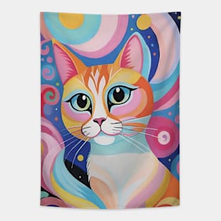 Cat's Chromatic Symphony: Abstract Feline Expression Tapestry