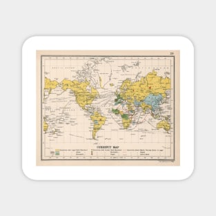 Old World Currency Map (1907) Vintage Gold Standard & Silver Backed Money Countries Atlas Magnet