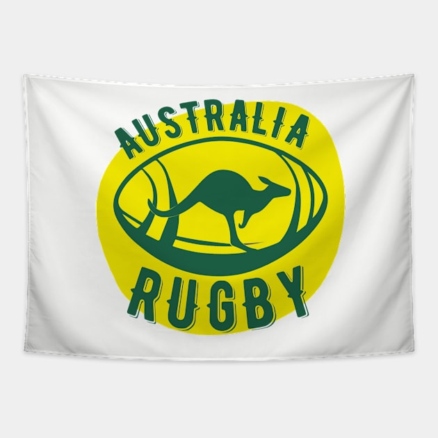 Australia Rugby - Straya Wallaby Rugby Gift for Rugby lovers who adore Australia. Tapestry by yassinebd