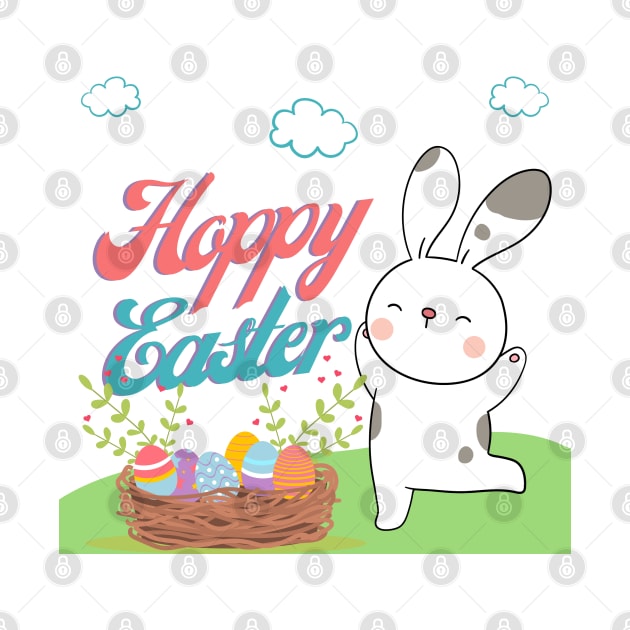 Cute Hoppy Easter Bunny | Easter Gift Ideas | Gifts for Kids | Gifts for Rabbit Bunny Lovers by mschubbybunny