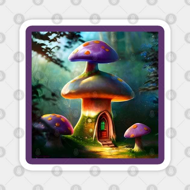 Enchanting Home for Sale (9) - Magic Mushroom House Magnet by TheThirdEye