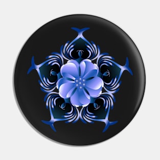 Unique Blue Flower Pin