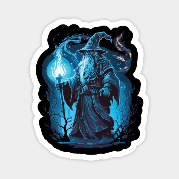 blue wizard Magnet by Trontee