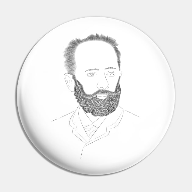 Tchaikovsky - Portrait Pin by LiLian-Kaff