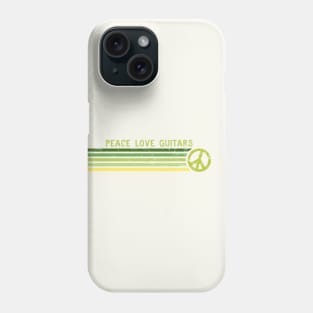 PEACE LOVE GUITARS Retro Green Stripes Phone Case