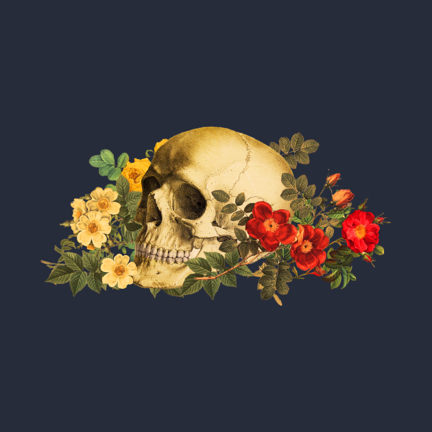 skull & roses - Skull - T-Shirt | TeePublic