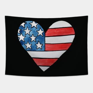 American Flag Heart Tapestry