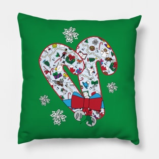 Holiday Candy Canes Pillow