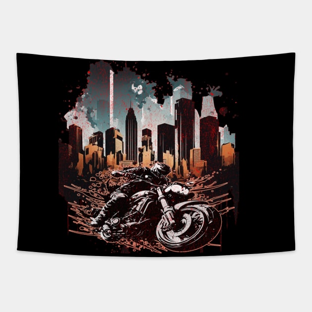 Let's Live, Vintage Motorcycle ,American customs,Funny Biker Motorcycle Helmet Motorbike Racing Motorcyclist Rally Racing Lover Gifts Tapestry by Customo