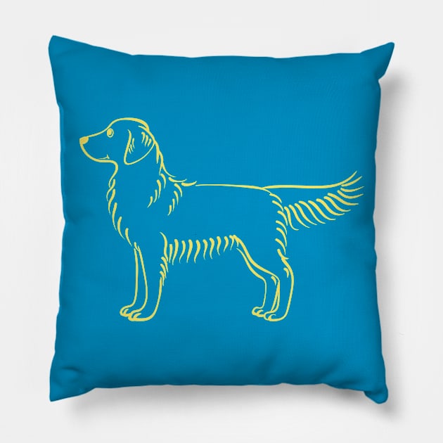 Standing Golden Retriever Pillow by illucalliart