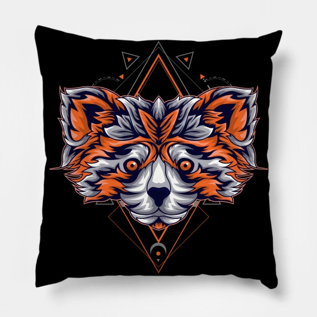 red panda cute Pillow by SHINIGAMII