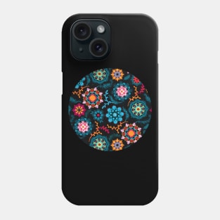 Suzani Inspired Pattern on Black Phone Case