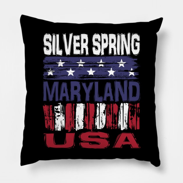 Silverspring Maryland USA T-Shirt Pillow by Nerd_art