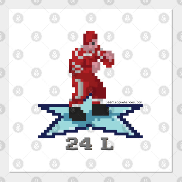 16 Bit Legend Bob Probert Red Wings Detroit Red Wings Affiche Et Impression D Art Teepublic Fr