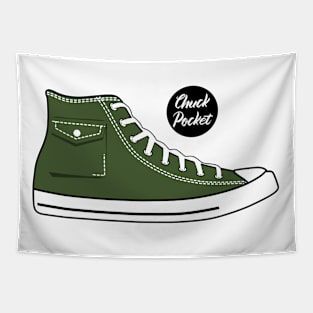 Shoe chuck pocket green army Tapestry