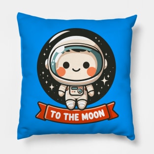 To the Moon: Cheerful Astronaut Exploration Pillow