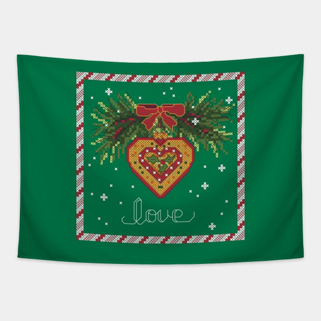 Festive Holiday Love Tapestry by inotyler