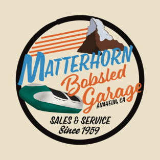 Matterhorn Bobsled Garage - Black Circle for Lighter Fabrics T-Shirt