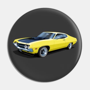 1970 Ford Torino Cobra Jet in grabber yellow Pin