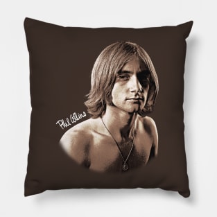 Phil Collins Long hair Fan Art Pillow