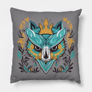 Illustration of a wolf mandala Pillow