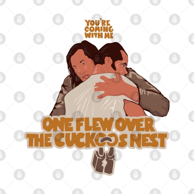 One Flew Over the Cuckoo's Nest Tribute Tee - Jack Nicholson & Chief Bromden Illustration by Boogosh