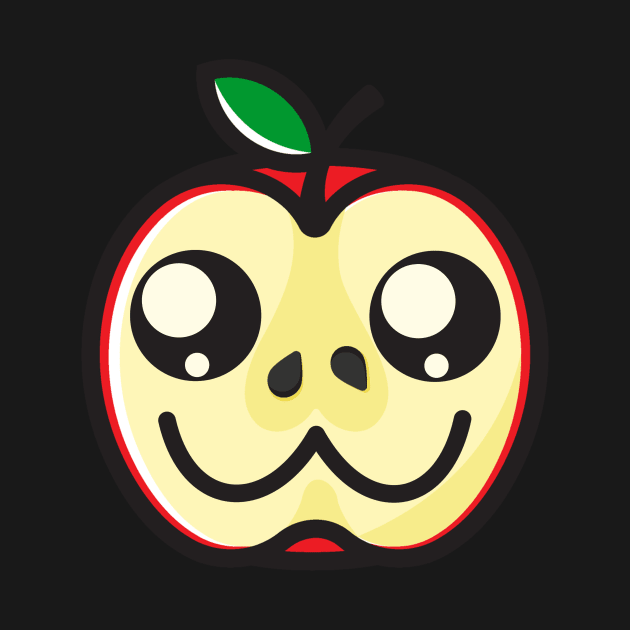 Cute And Funny Kawaii Apple by Korry