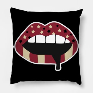 Red and Gold Lips Pillow