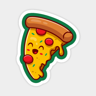 Cute Pizza Cartoon Illustration Magnet