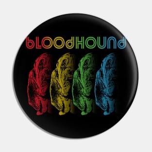 Cool Retro Groovy Bloodhound Dog Pin