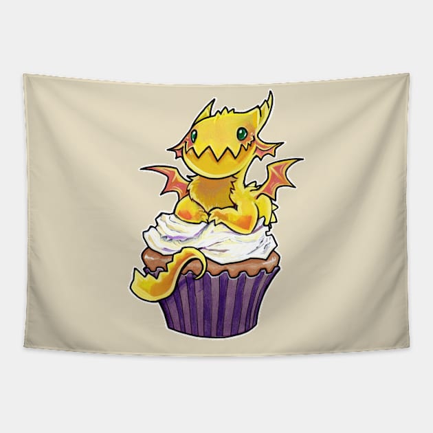 Cupcake dragon vanilla sunshine Tapestry by BiancaRomanStumpff