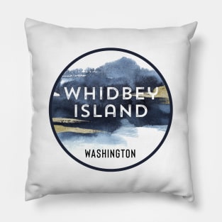 Whidbey Island Washington Watercolor Design Souvenir Pillow