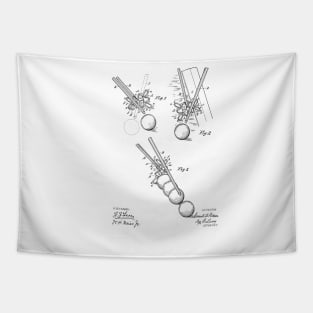 Billiard Bridge Vintage Patent Hand Drawing Tapestry