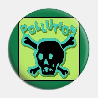 Pollution Skull (Toxic Green) Pin