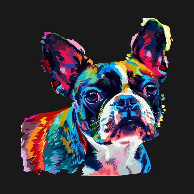 Boston Terrier Colorfull Pop Art Design For Dog Onwer by karishmamakeia