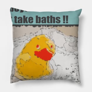 Funny Rubber Duck Bath Tub For A Duck Lover Pillow