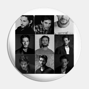 Ben Barnes Collage Black and white - Leo Zodiac Pin